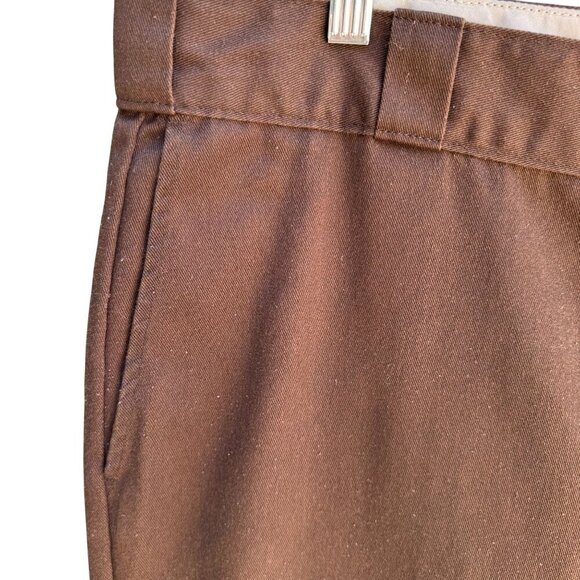 Dickies Vintage Mens Brown Cotton Blend Flat Front Uniform Work Pants 42x27 - Picture 5 of 9